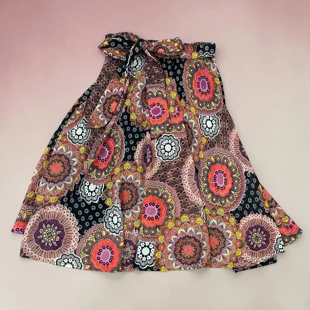 Mix Nouveau Paisley Midi Skirt Bohemian Artsy Cottagecore Festival Mandala Sz S‎